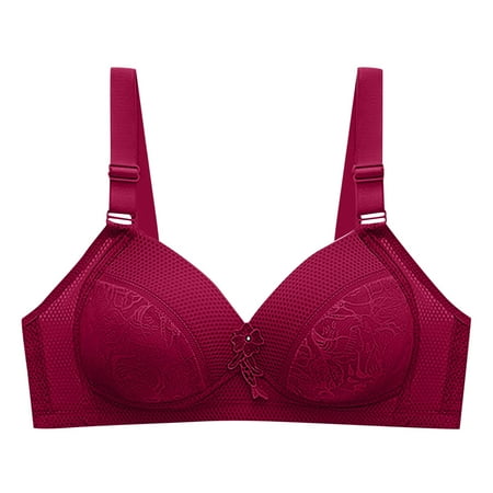 

Dadaria Maternity Bras for Pregnancy Woman Solid Color Comfortable Hollow Out Perspective Bra Underwear No Rims Wine XL Women