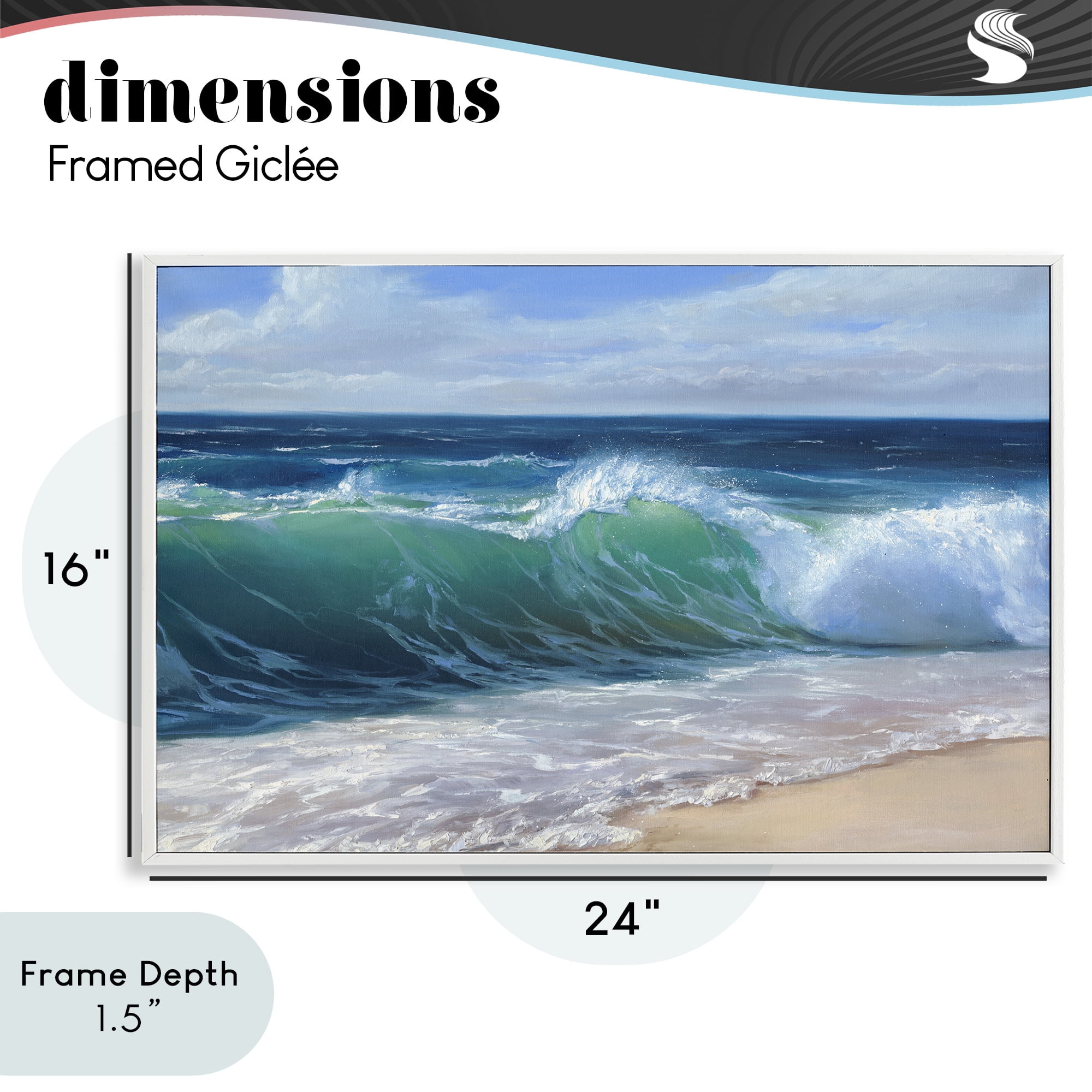 Stupell Industries Content Beach Waves Shore White Framed Giclee Art, design by Dimitri Sirenko