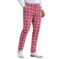 thumbnail image 5 of INSPIRE CHIC Men's Dress Plaid Printed Business Checked Pants 30 Dark Pink, 5 of 5