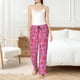 thumbnail image 4 of Balery Strawberry Floral Pantalones de pijama para mujer, pijamas ultraligeros, pantalones de estar por casa-Large, 4 of 6