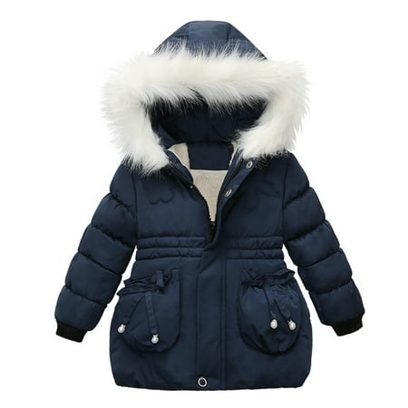 

Qufokar Kids Windbreakers Snow Suit Fir Girls Snow Children Hoodie Jacket Winter Thick Outwear Warm Zip Girls Kids Coats Girls Coat&Jacket