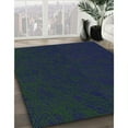 thumbnail image 3 of Ahgly Company Machine Washable Indoor Rectangle Transitional Blue Jay Blue Area Rugs, 2' x 5', 3 of 7