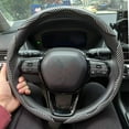 thumbnail image 2 of 3PCS Laser Carbon Fiber Silicone Steering Wheel Covers, Non-Slip 1K Microfiber Leather PVC Universal, 2 of 5