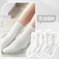 thumbnail image 4 of 5 Pairs Women's Bow Fuzzy Socks Winter Soft Slipper Socks Coquette Stuff Fluffy Thick Spa Home Sleeping, 4 of 7