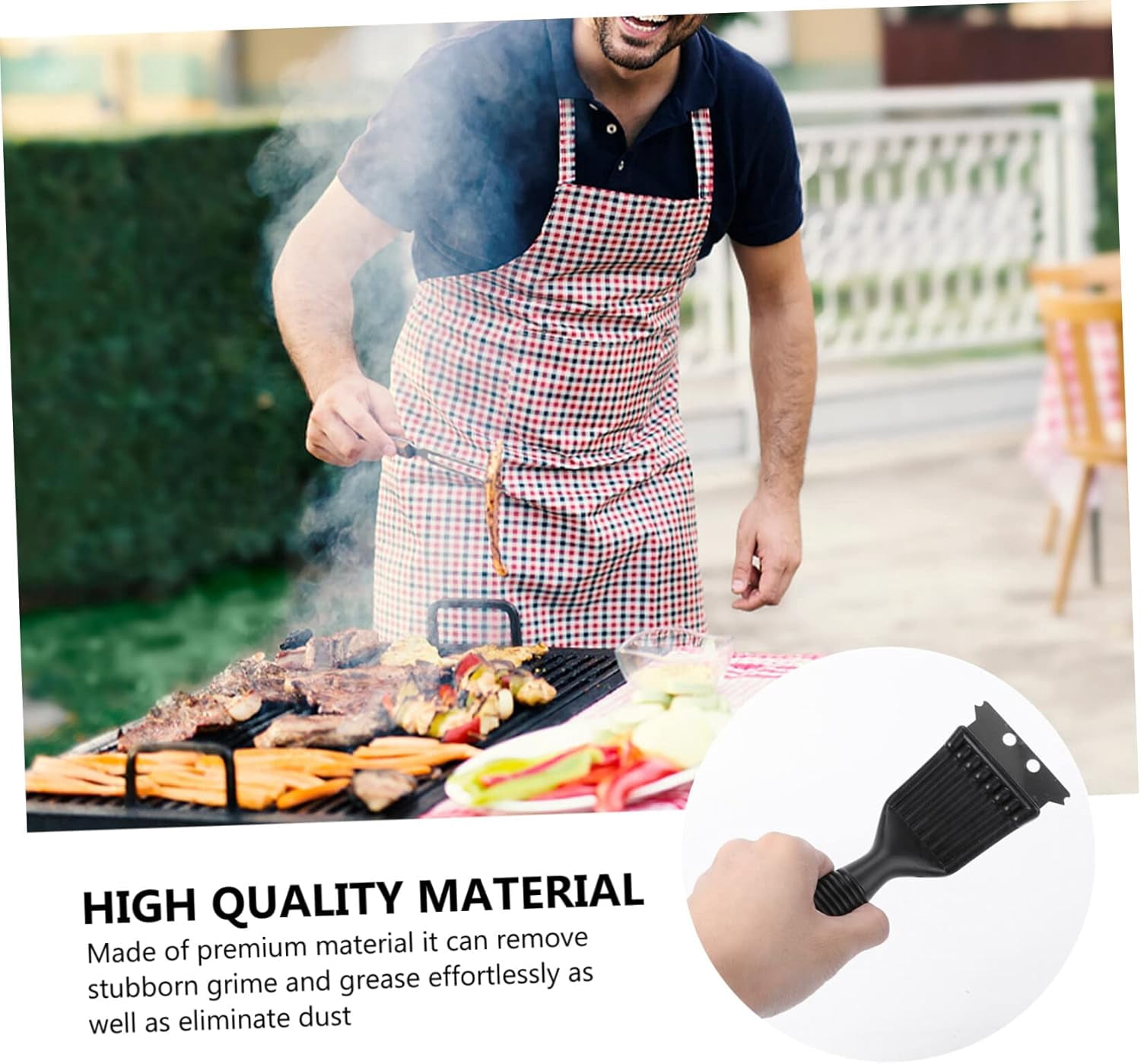 Yankucat BBQ Grill Brush for Outdoor Grill and Scraper, Stainless Steel Cleaning Brush, Gift for Men/Dad BBQ Brush