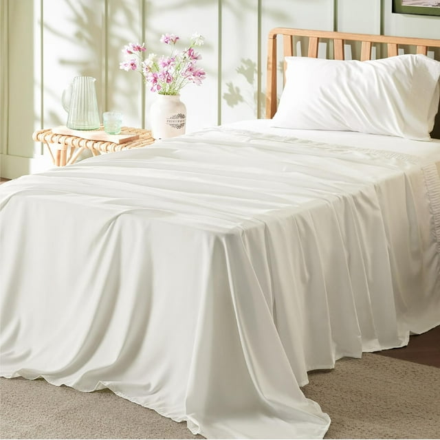 Queen Sheet Set Pieces Soft Queen Size Sheets Breathable & Cooling Hotel Luxury Easy Care Polyester Microfiber Bedding