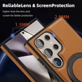 thumbnail image 4 of for Samsung Galaxy S24 Ultra Case Leather Magnetic [Compatible with MagSafe][360°Rotatable Ring Stand & Kickstand] Phone Cover for Samsung S24 Ultra, 4 of 6