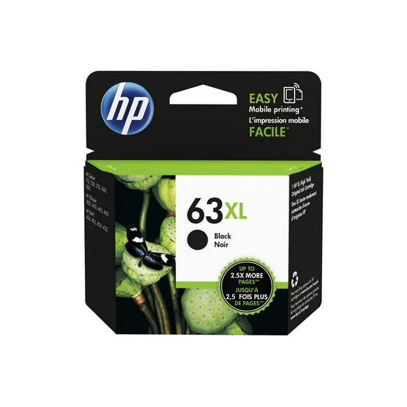 HP 63XL Black High Yield Original Ink Cartridge (F6U64AN), Black