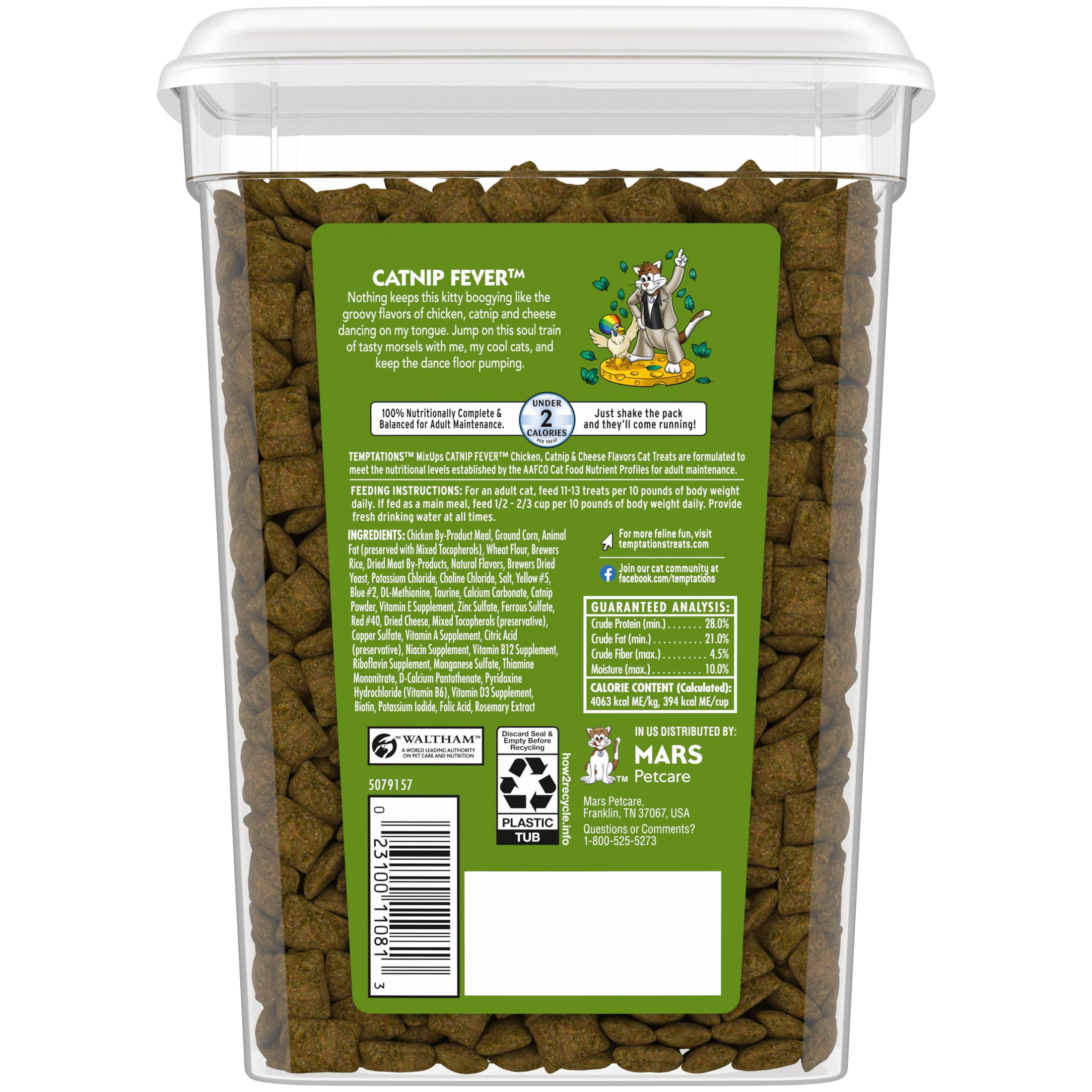 (4 pack) Temptations Mixups Catnip Fever Flavor Crunchy And Soft Treats For Cats, 16 Oz Tub