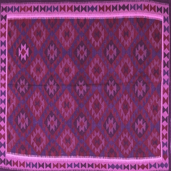 Ahgly Company Indoor Square Southwestern Purple Country Area Rugs, 5' Square