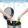 thumbnail image 4 of CL.HPAHKL Mini Bathroom Trash Can with Lid, Stainless Steel 1.6 Gallon Garbage Can with Removable Inner Basket, Portable Pedal Trash Bin Waste Basket for Bathroom, Office, Kitchen, 4 of 7