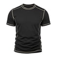 thumbnail image 5 of Eltusu Short Sleeve T-Shirts for Men, Casual Crewneck Solid Color Pullover Summer Tee Black Size 2XL, 5 of 9