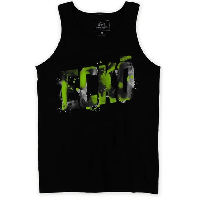 Ecko Unltd. Camiseta sin mangas con plantilla de acuarela para hombre, negra, pequeña Ecko Unltd. Camiseta sin mangas