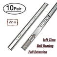 thumbnail image 1 of 10 Pairs 22 Inch Full Extension Drawer Slides Soft Close Ball Bearing Drawer Slides - LONTAN 4502S3-22 Rails for Drawers Heavy, 1 of 4