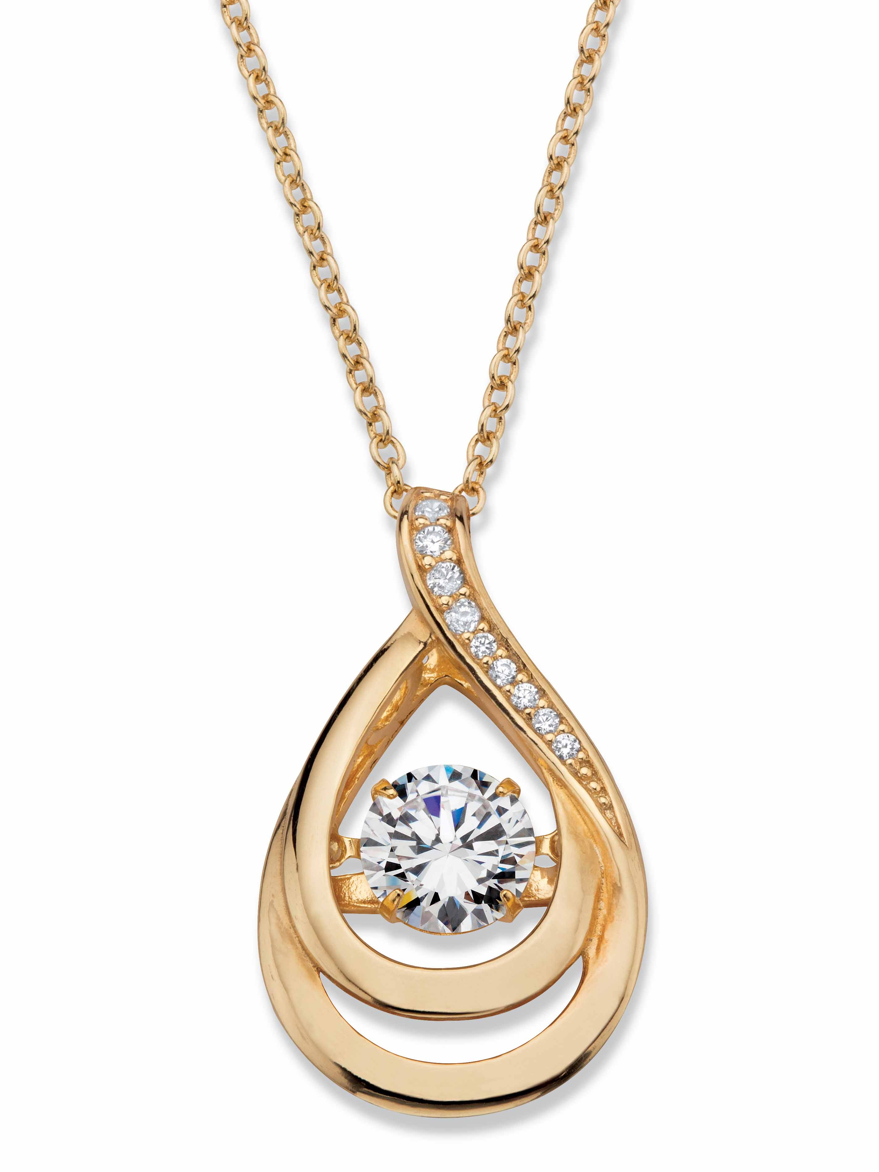 PalmBeach Jewelry 1.06 TCW CZ in Motion Cubic Zirconia Double Teardrop