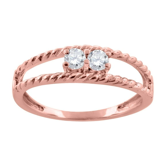 Aonejewelry 1/4 Ct Diamond Simple Ring In 10K Rose Gold