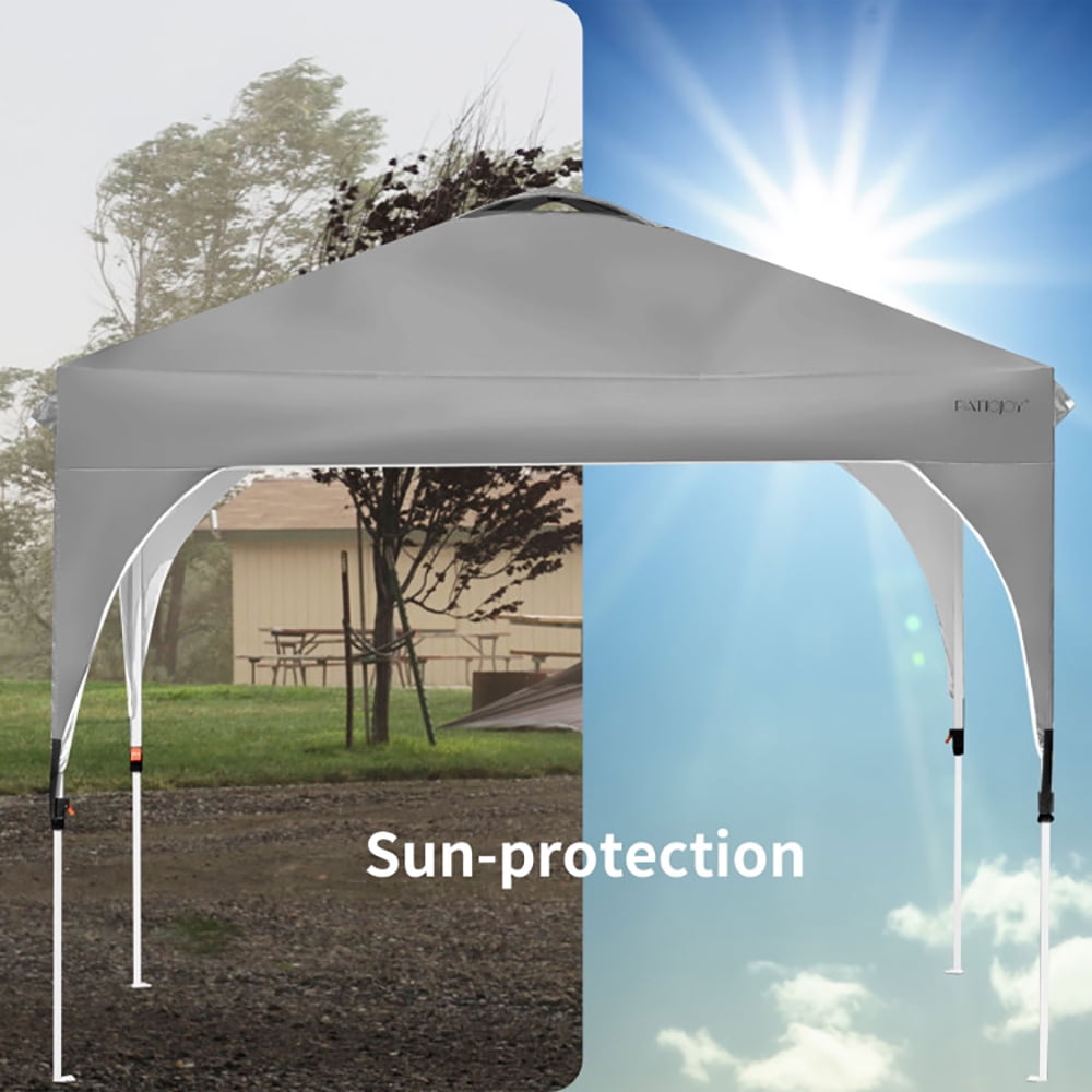 Aimee Lii 10 x 10 Feet Outdoor Pop-up Camping Canopy Tent with Roller Bag, Backyard Canopy Gazebo, Gray Aimee Lii 10 x 10 Feet Outdoor Pop-up Camping Canopy Tent with Roller Bag, Backyard Canopy Gazebo, Gray