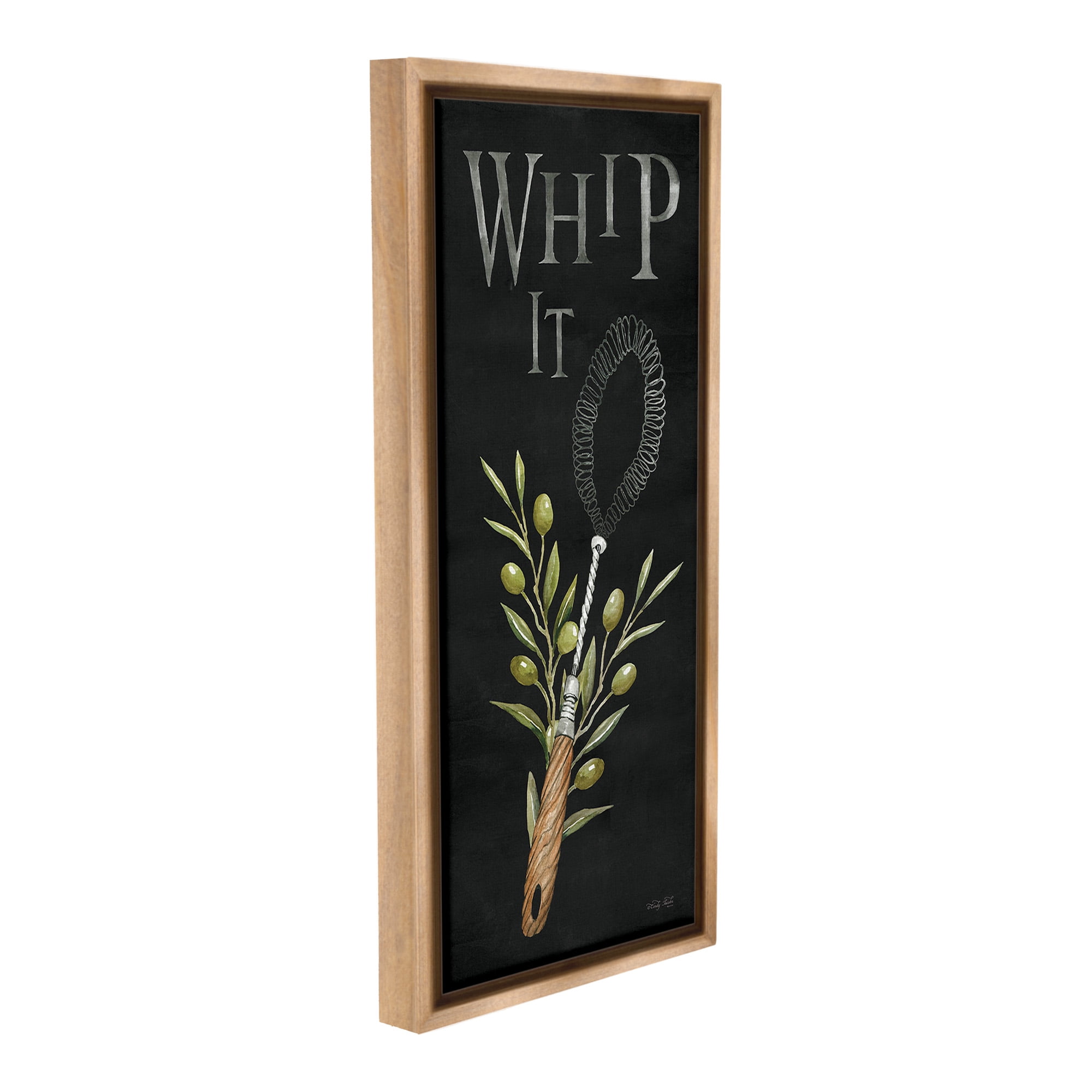 Stupell Industries Whip It Vintage Kitchen Food & Beverage Painting Brown Floater Framed Canvas Art Print Wall Art, 11 x 25