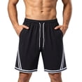 thumbnail image 2 of Camo Shorts Men Men's Basketball Shorts Summer Thin Breathable Loose Sports Pants -Dry Casual Solid Color Shorts Black Xl, 2 of 9