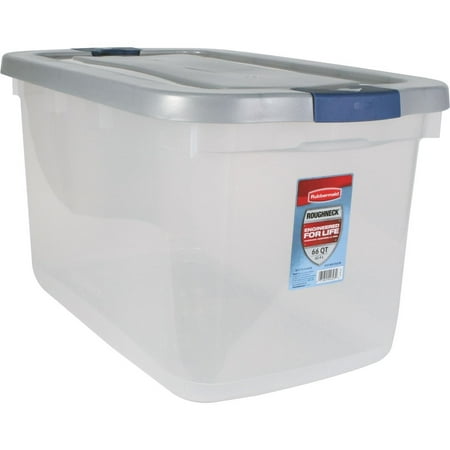 rubbermaid roughneck storage tote clear bins qt totes lid quart plastic box gal clr walmart gray kohl