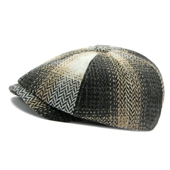 FREEBIRD99 Newsboy Herringbone Ivy Irish Flat Cap Paperboy Cabbie Gatsby Hat - Black #2396