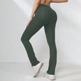 thumbnail image 3 of Domuza Womens Yoga Pants High Waisted Flare Leggings Bootcut Lounge Workout Bell Bottom Trousers Army Green S, 3 of 3