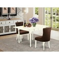 thumbnail image 3 of East West Furniture Monza 3Pcs Wood Dining Set in Linen White/Chocolate, 3 of 3