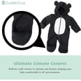 thumbnail image 5 of Cuddle Club One Piece Romper Hooded Fleece Onesie Jumper for Baby, Bear B&W 3T, 5 of 6