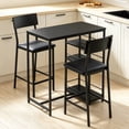 thumbnail image 5 of Ktaxon 3 Pieces Dining Table Set for 2, Counter Height Bar Table Set with Storage Shelves, Pub Table and Padded Chairs for Dining Room, Kitchen, Modern Black, 5 of 8