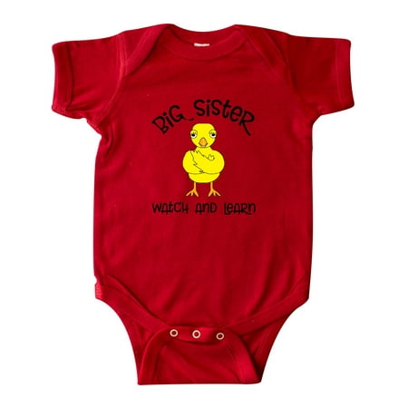 

Inktastic Big Sis Watch and Learn Gift Baby Girl Bodysuit