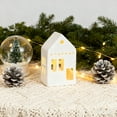 thumbnail image 5 of Christmas Village Houses,1PCS Ceramic Christmas Village Houses,Xmas Street Lamp DIY Xmas Village Houses Figurine for Tabletop Mantle Decor(#002), 5 of 7