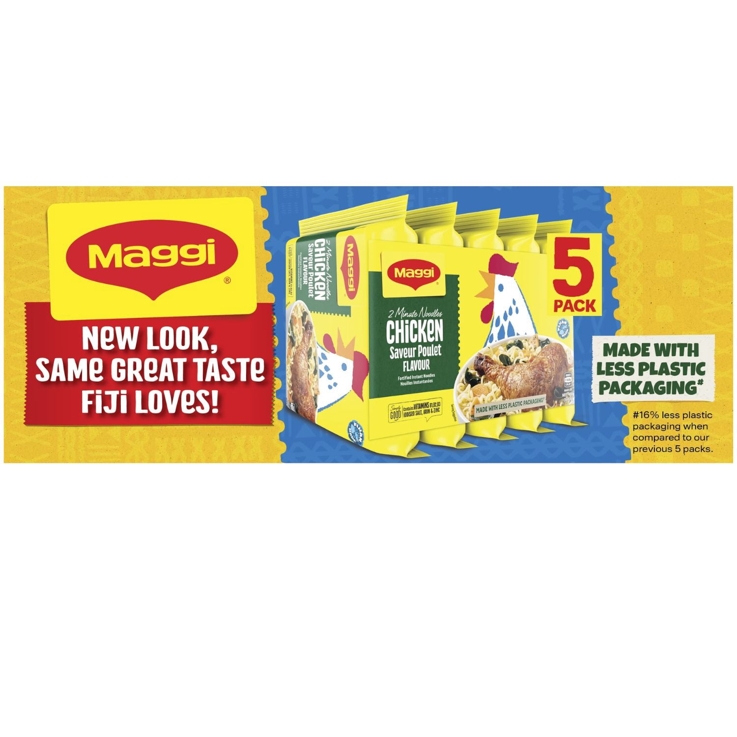 Instant 2 Minute MAGGI Noodles Chicken Flavor (Pack Of 10 x 80g EA) Enjoy your Chicken flavoured noodles, To boost the goodness in your bowl ... HALAL