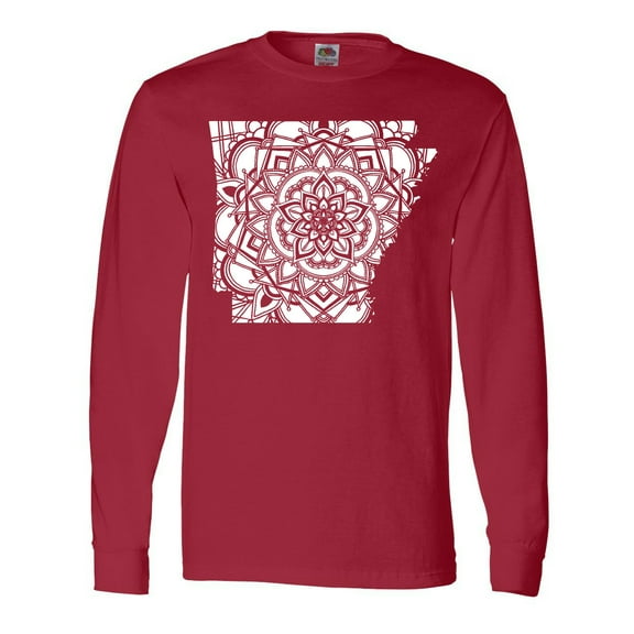 Inktastic Arkansas Silhouette Mandala Long Sleeve T-Shirt