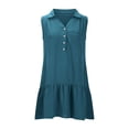 thumbnail image 4 of Fartey Formal Dresses for Women Elegant V-Neck Button Up Sleeveless Mini Sundress Tank Dresses with Pockets 2025 Spring Summer Dress Army Green S-2XL, 4 of 8