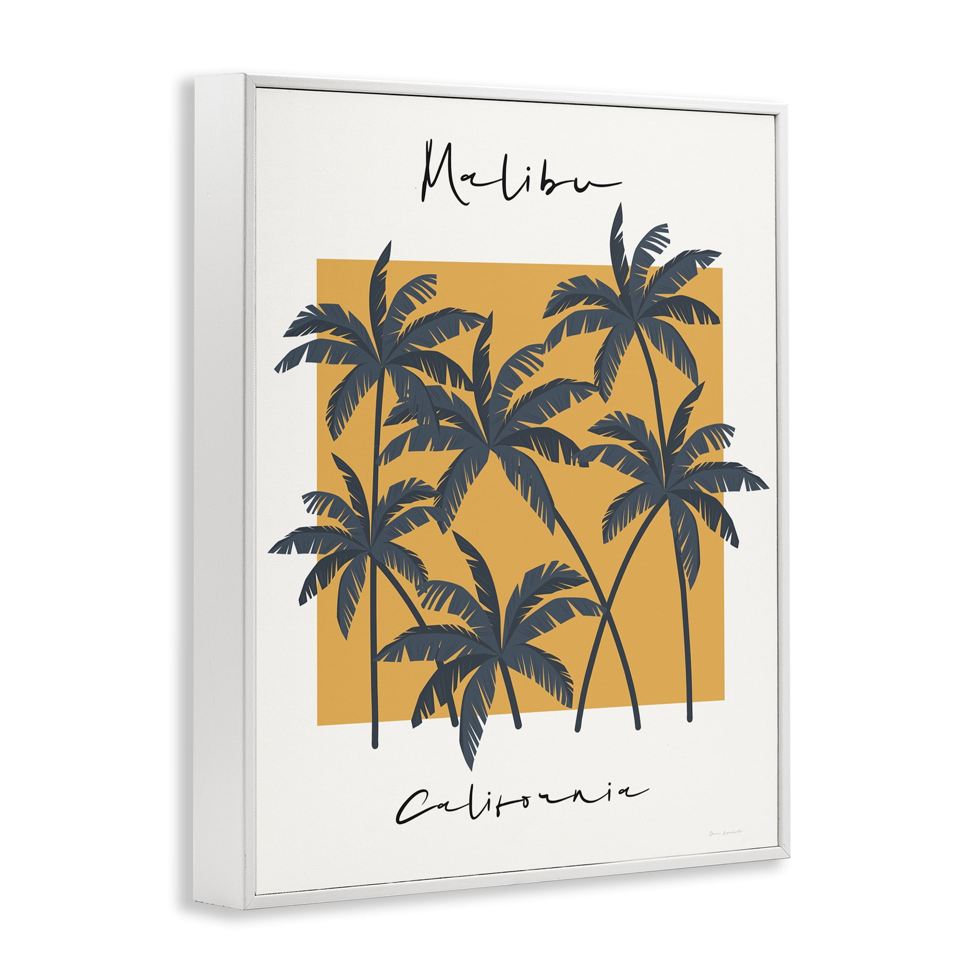 Stupell Industries Malibu Retro Vibe White Framed Giclee Art, design by Omar Escalante