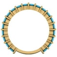 thumbnail image 5 of 1.2 ctw Wedding Band for Women - 18K Yellow Gold Simulated Turquoise Stackable Eternity Ring, 5 of 6