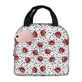 thumbnail image 1 of Disketp Red Ladybugs On Black Dotted Bolsa Térmica para Almuerzo para Hombre y Mujer, Ideal para Trabajo, Senderismo y Picnic, 1 of 8