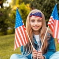 thumbnail image 4 of Yhmxh 4th of July Sports Headbands USA Patriotic Hair Accessories American Flag Headband Non Slip Elastic Red White and Blue Bandana Stars and Stripes Head Bands Independence Day Party Decorations, 4 of 5