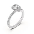 thumbnail image 2 of Ammo Jewel Pear Cut Diamond Hidden Halo Engagement Ring - 1.6 Ct Lab-Created Simulated Diamond - 14K White Gold Plated Ring - Gift for Her - Women's Jewelry - Bridal Design - Perfect for Proposal, 2 of 3