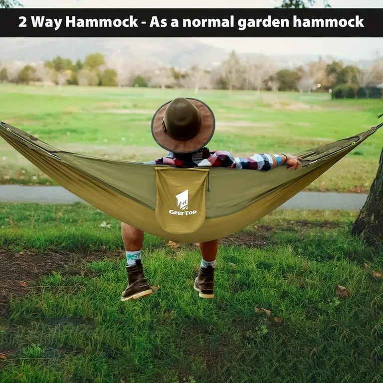 ハンモック A-hammock_01　防虫対策  GeerTop ギアトップ緑 GeerTopギアトップ メッシュ付きハンモック | 軽量快適 - neru海