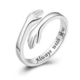 thumbnail image 3 of Bague Câlin Argent Réglable en Alliage Bague Intérieure Lettrage Couple Simple Bague Bijoux, 3 of 7