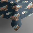 thumbnail image 3 of Blue Highland Cow Flower Pattern Rectangle Tablecloth 60"x84",Waterproof Polyester Rectangle Table Cloth, Wipeable Spillproof Polyester Tablecloth for Dining, Camping, Indoor and Outdoor, 3 of 5