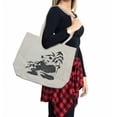 thumbnail image 2 of Panda Shopping Bag, Giant Panda Bear Sitting in Zoo Traditional Chinese Painting Monochrome Picture, Eco-Friendly Reusable Bag for Groceries Beach and More, 15.5" X 14.5", Cream, by Ambesonne, 2 of 2