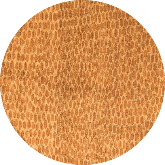 Ahgly Company Indoor Round Abstract Orange Modern Area Rugs, 5' Round