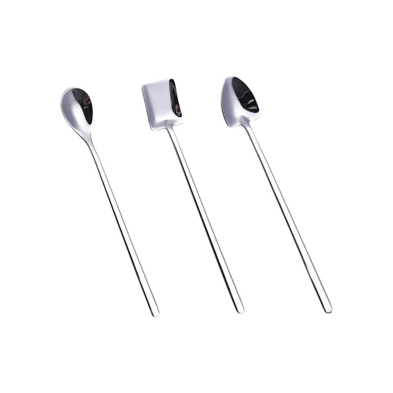 3PCS Square Head Stainless Steel Spoons,Rice Spoons,Stainless