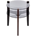thumbnail image 3 of Aria Home 2 Tier Round Glass End Table Brown Smoke Modern Accent Furniture Stylings, 3 of 5