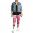thumbnail image 3 of Terra & Sky Women’s Plus Size Printed Capri Leggings, 2-Pack, Regular and Petite, 3 of 5