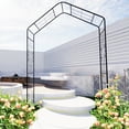 thumbnail image 3 of Metal Garden Arch Support for Climbing Plants in Black 56.3 Inches Long by 94.5 Inches High Outdoor Trellis, 3 of 9