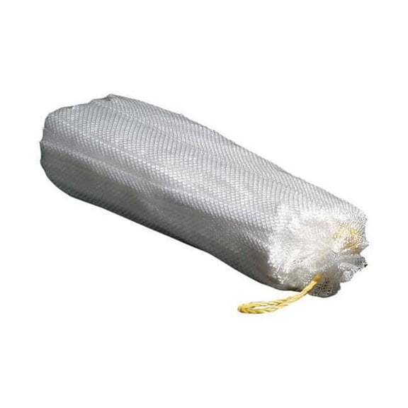Pig Sorbent Sock, 10 gal, 5 in x 18 in, Oil, White, 12 PK SKM411