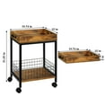 thumbnail image 2 of Rolling Side Table End Table w/Removable Serving Tray Nightstand Storage Shelf, 2 of 8